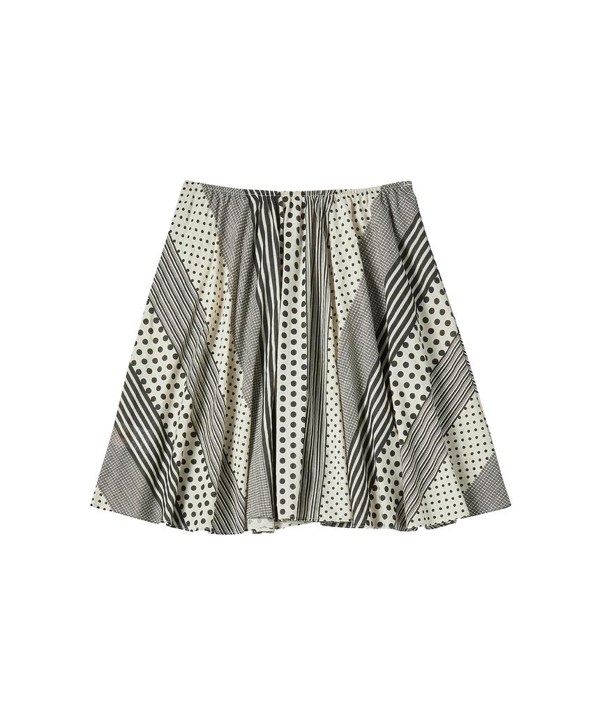 Comoni Nose W Dot Mix Skirt [Ivory]