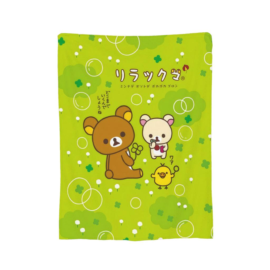 Cartoon Rilakkuma Blanket Velvet All Season Breathable Lightweight Throw Blankets for Bedding Car Rug Piece
