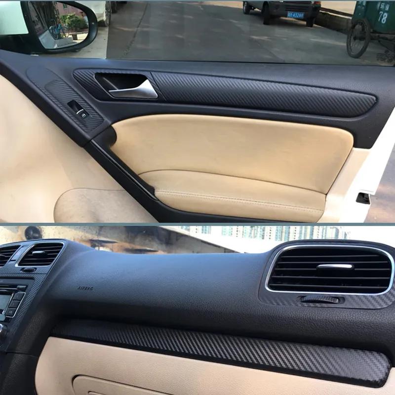 Car-Styling 5D Carbon Fiber Car Interior Center Console Color Change Molding Sticker Decals For Volkswagen VW Golf 6 GTI MK6 R20