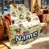 Custom Name Personalized Crayon Shin Print Blanket, Home Decor, Bedroom, Sofa, Camping, Couch, Gifts for Birthday ChristmasEnthusiasts