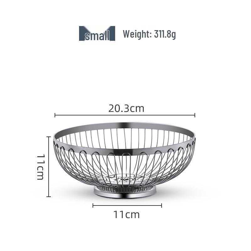 Creative Thickened Stainless Steel Fruit and Snack Drainer Basket for Living Room