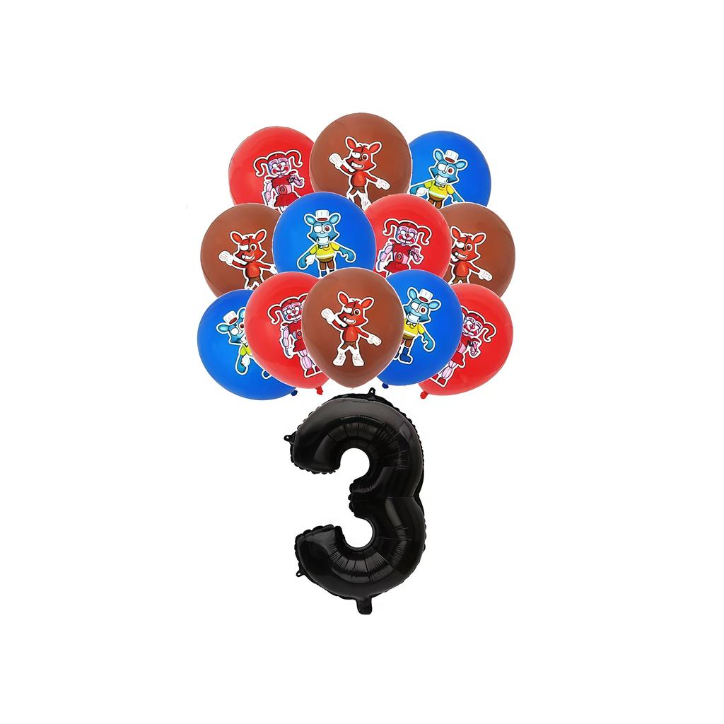 Five Nights Bär Geburtstagsdekorationen Freddyed Geschirr Teller Tasse Banner Kuchenaufsatz FNAF Luftballon Kinder Babyparty Zubehör