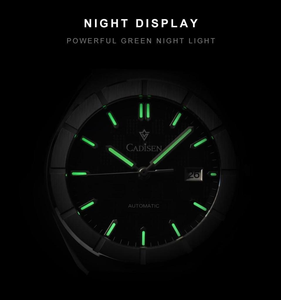 Cadisen 2025 Men's Stainless Steel Mechanical Watch with Imported NH35 Movement