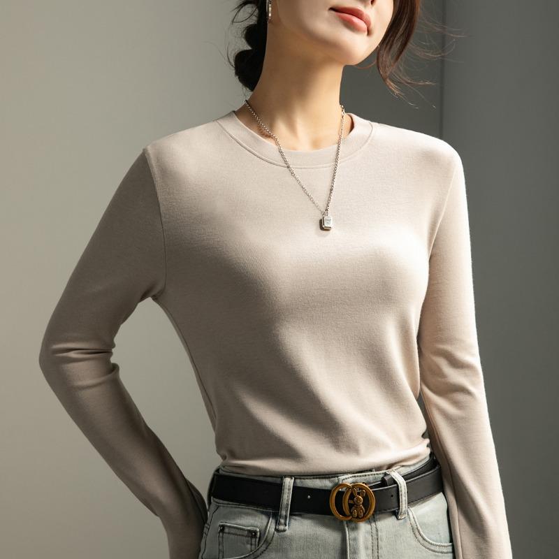 Black Crew Neck Bottoming Shirt Women's Summer and Autumn New Inner with Early Autumn Modal Cotton Slim Top