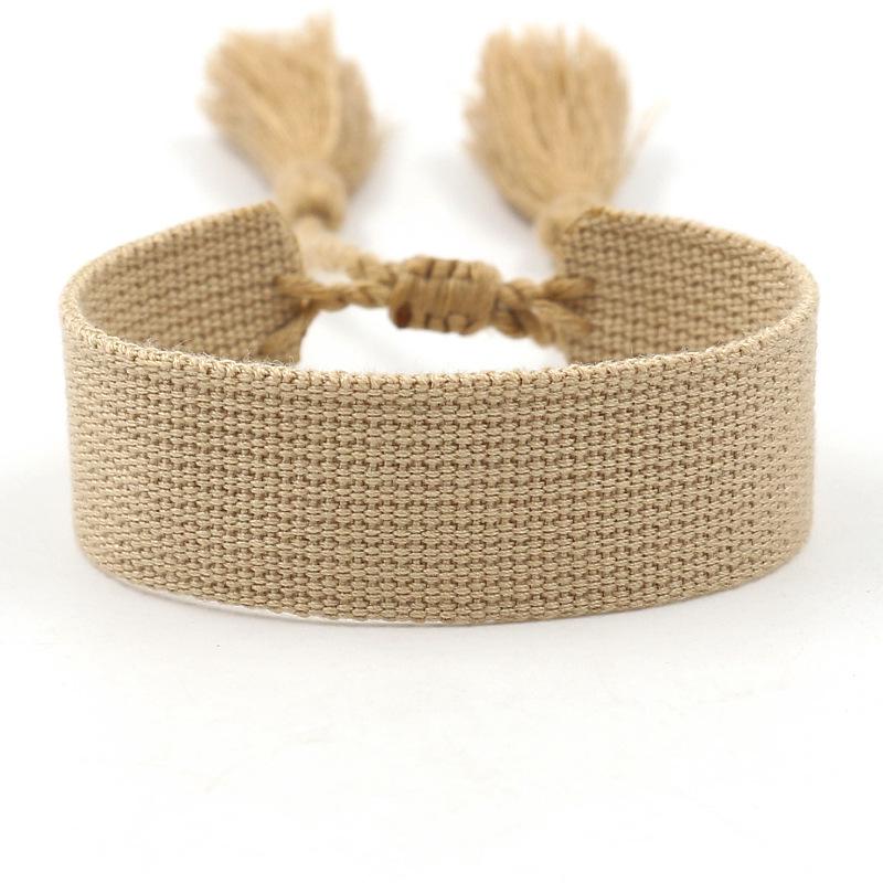 Ethnic Style Woven Bracelet with Embroidered Tassels - D Family DIY Promotion Wristband
