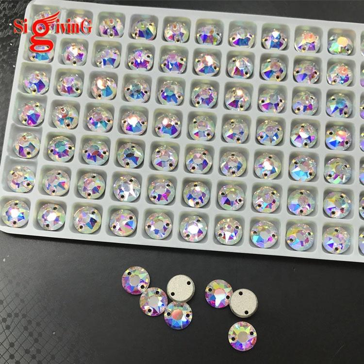 Crystal Strass Sew on Rhinestones Flat Back Sew on Clothing Flatback Glass Sewing Crystals With Holes for Dresses