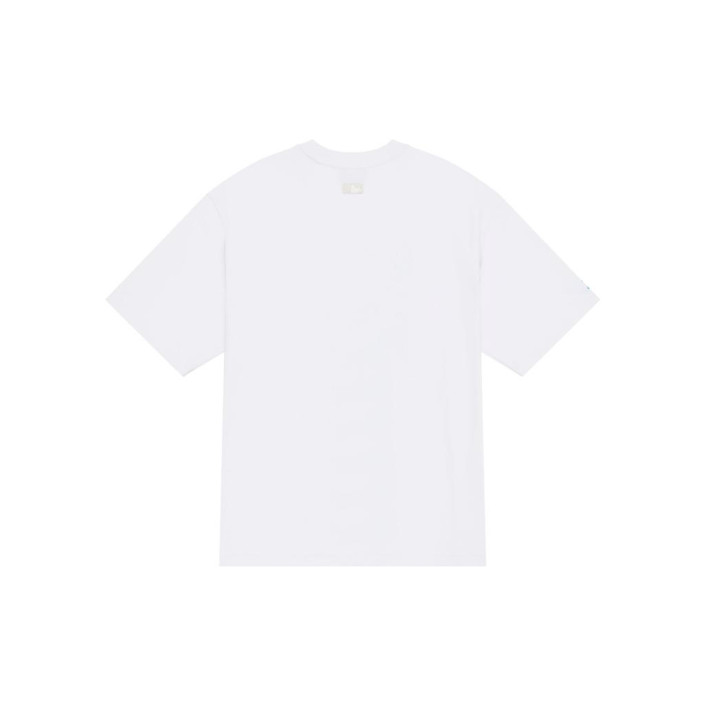 MLB Frowning Bear Series SS24 New York Yankees Casual Loose Letter Cartoon Print Crew Neck Short Sleeve T-Shirt Unisex T-Shirt White 3ATSE0143-50IVS
