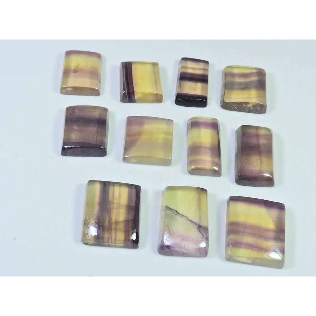 263Cts. Natural Rainbow Fluorite Octagon Cabochon Loose Gemstone 11 Pcs Lot C-922