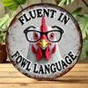 Vintage Rooster Metal Sign 8x8 Inch Kitchen Wall Decor Funny Farmhouse Art