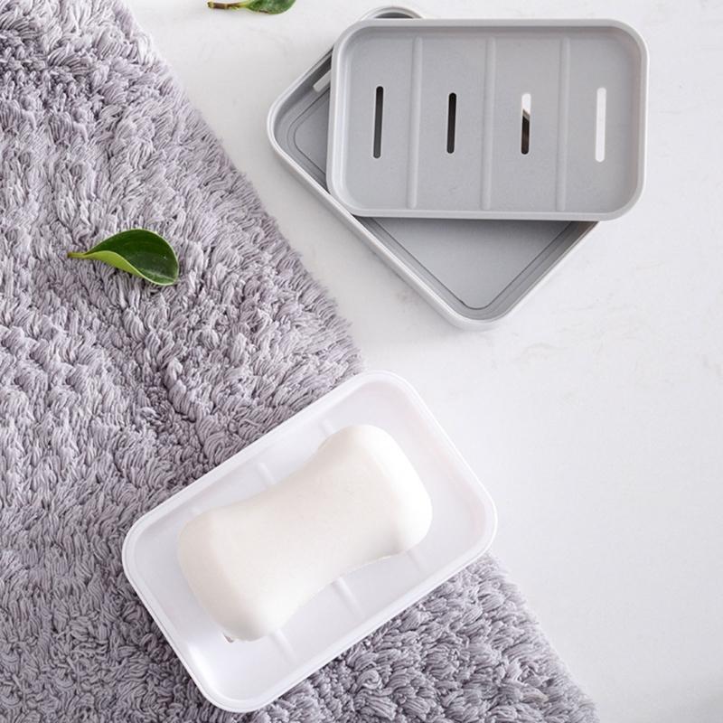 2PCS Soap Dish Plastic Soap Holder for Bathroom Shower Double Layer Draining Soap Dish Tray Easy to Clean Soap Case