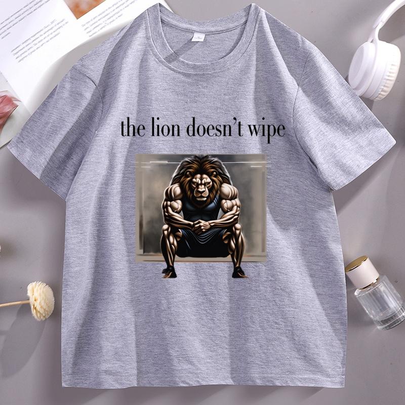 The Lion TShirt The Lion Does Not Concern Himself T Shirt Funny Cotton Short Sleeve Round Neck Tshirt Loose Streetwear Clothes