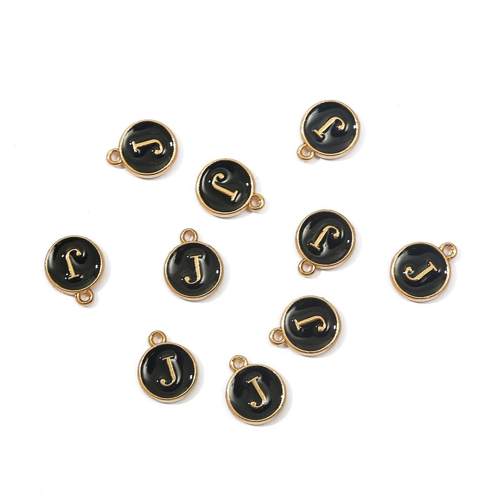 10Pcs Metal Enamel English Letters Charms Pendant For DIY Jewelry Making Necklace Bracelet Accessories