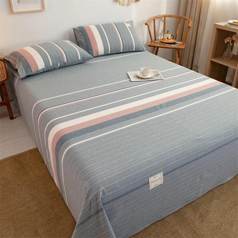1PC 100% Yarn-dyed High-quality Cotton Washed-cotton Bedspread Set Checked Printed Bedspread Single Double Right Angle Bedspread