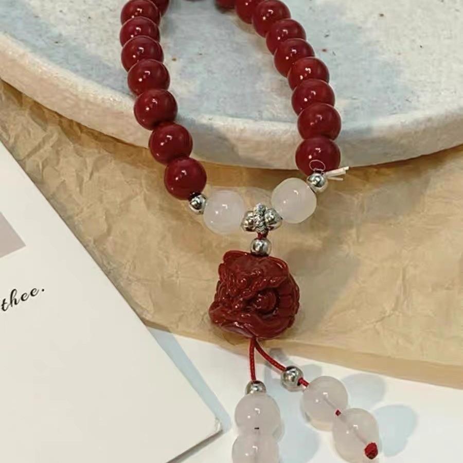 Sophisticated Red Lion Beaded Bracelet For Women Bohemian And Vintage Charm