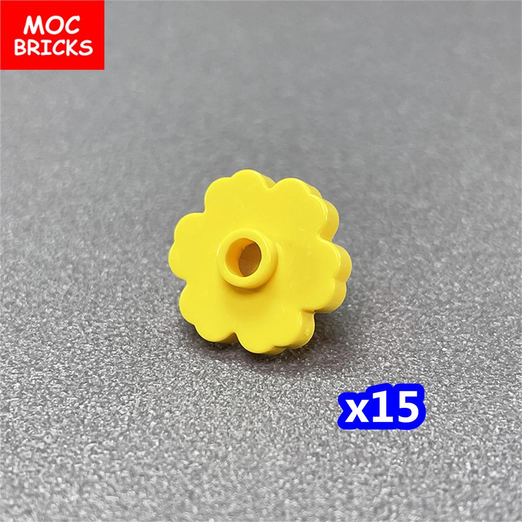 MOC Bricks Plant Petal Rose Flower Grass Tree Farm House Garden Accessories City View Country Building Blocks Children's Toys