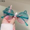 1/7 Pcs Round Children Sunglasses  New Cute Cat Shaped Candy Color Decor Shades for Girls Trendy Stylish Kids Sun Glasses