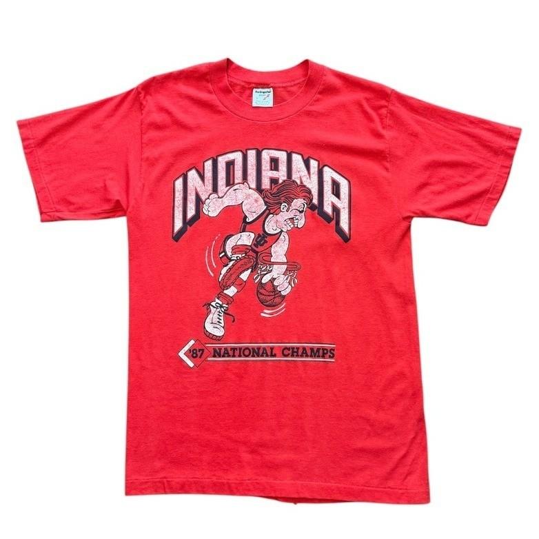 Vintage 80s Indiana Hoosiers National Champions 87 NCAA Football Sports T-shirt L