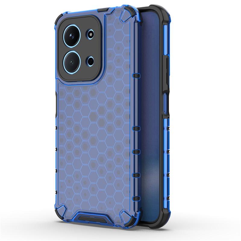 Transparent Phone Case For Xiaomi Poco C85 Anti-knock Honeycomb Armor PC Back Case For Poco C85 Cover For Poco C85 Case 6.9 Inch