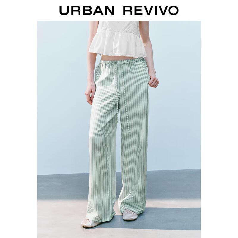 

UR 2025 Women s Draped Colorblock Stripe Wide-Leg Pants XS