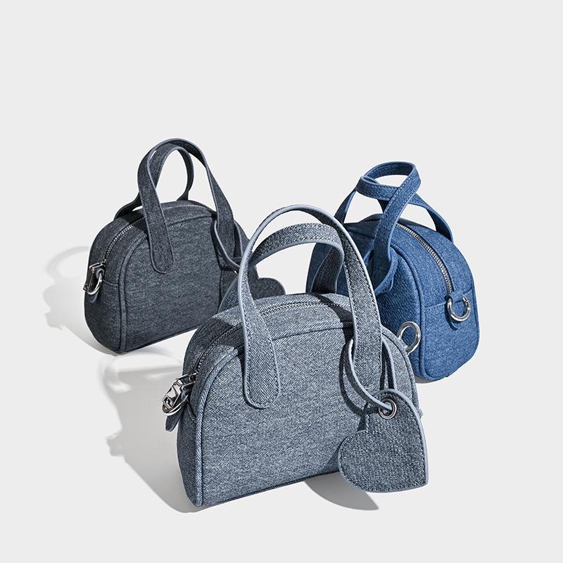 Blue Denim Women’s Boston Handbag - Small Winter 2024 Trend, Spring Niche Design Messenger Bag