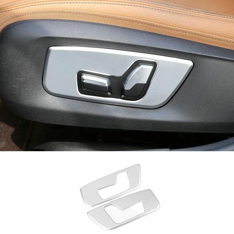 For BMW 5 Series G30 2018- ABS Silver Seat Adjustment Handle Panel Trim 2PCS