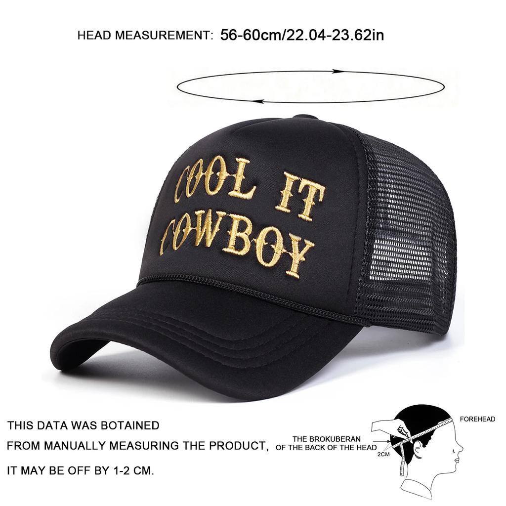 Net Baseball Stitching Stitched Embroidered Alphabet Cowboy It Cool Neutral Gender Women Men For Caps Spring Autumn Outdoor Adjustable Casual Hats