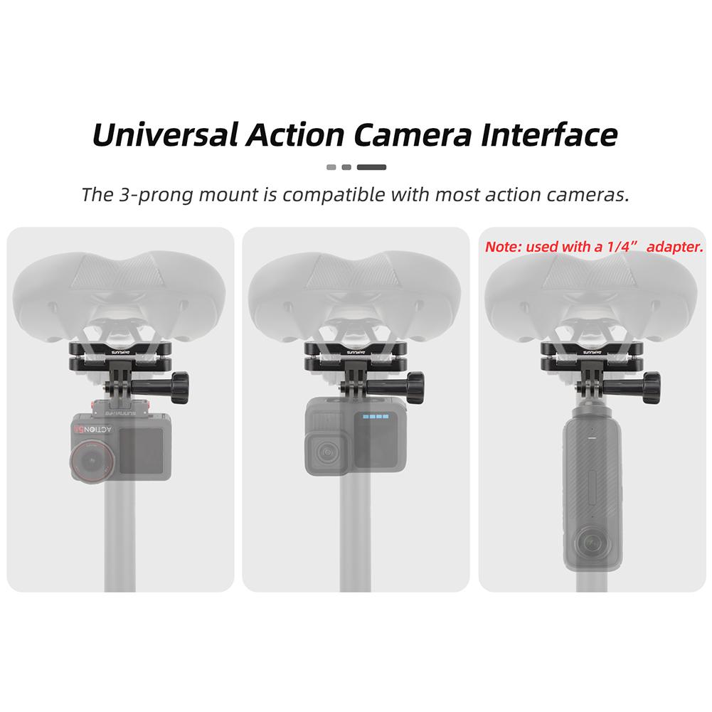 Action Camera Bicycle Seat Mount Aluminum Alloy Bicycle Saddle Rail Camera Mount for Action 5 Pro/Insta360 X4/GoPro 13