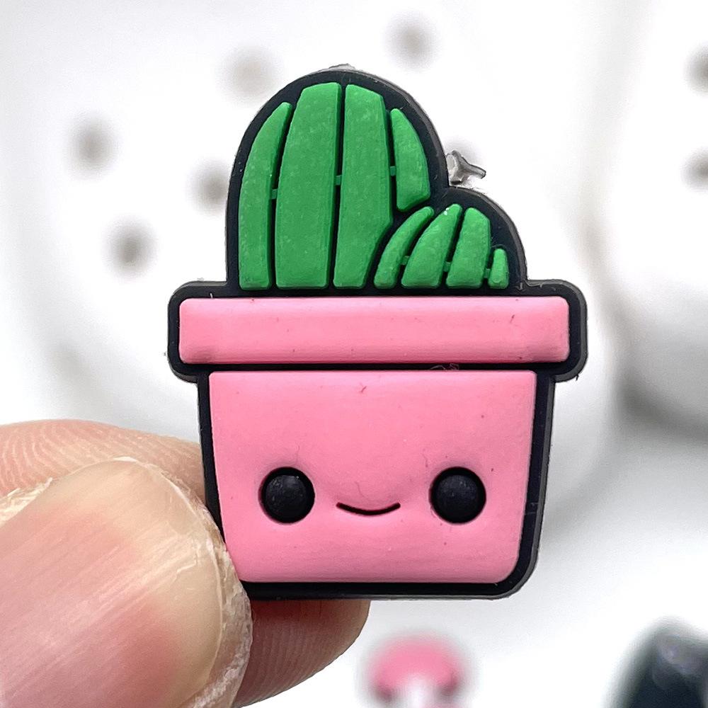 Shoe Charms Accessories Decoration Cute Pink Hole Shoes Flower Shoe Buckle PVC Soft Plastic Cartoon Detachable Match 1pcs