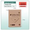 Fan-Shaped Hanging Ear Coffee Filter, Raw Wood Pulp, Drip Pour-Over, V02/04 Size.