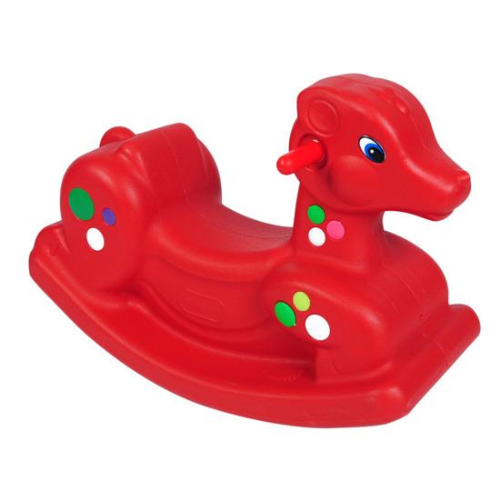 Детская качалка-лошадка, лошадь, олень, слон, морской лев, пластиковая игрушка-качалка для малышей, игрушка для катания в помещении и на улице, развитие равновесия у ребенка B красный