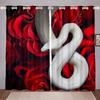 Snake Pattern Curtain Reptile Blackout Window Drapes Palm Leaf Wild Animal Stylish Curtains for Kids Boys Teens Man 2 Panels