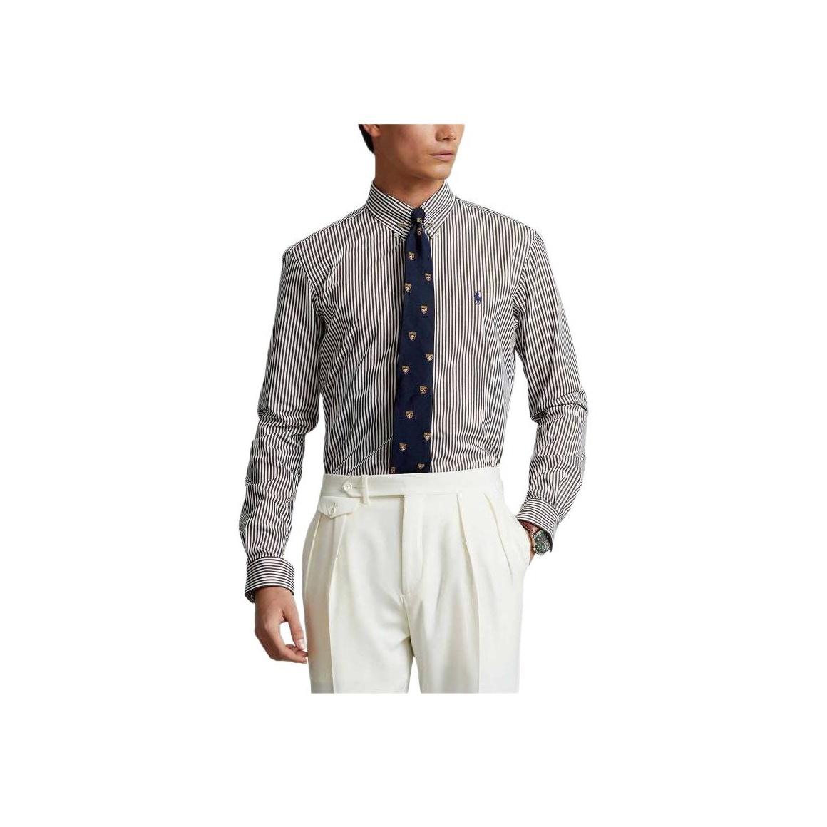 

Polo Ralph Lauren FW22 Однобортная рубашка с длинным рукавом и вышитым логотипом Мужские рубашки Серый 710859881-006 XS