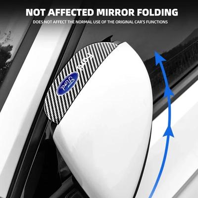 Carbon Fiber Car Rearview Mirror Rain Shield Protector Eyebrow Rain Cover For Ford SMax CMax Kuga Escape Monde 4 Focus 3 Grand 2