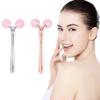 3D Roller Jade Massager For Face Rose Quartz Natural Stone Facial Massage 360 Rotate Wrinkles Remove Skin Care Lifting Tool