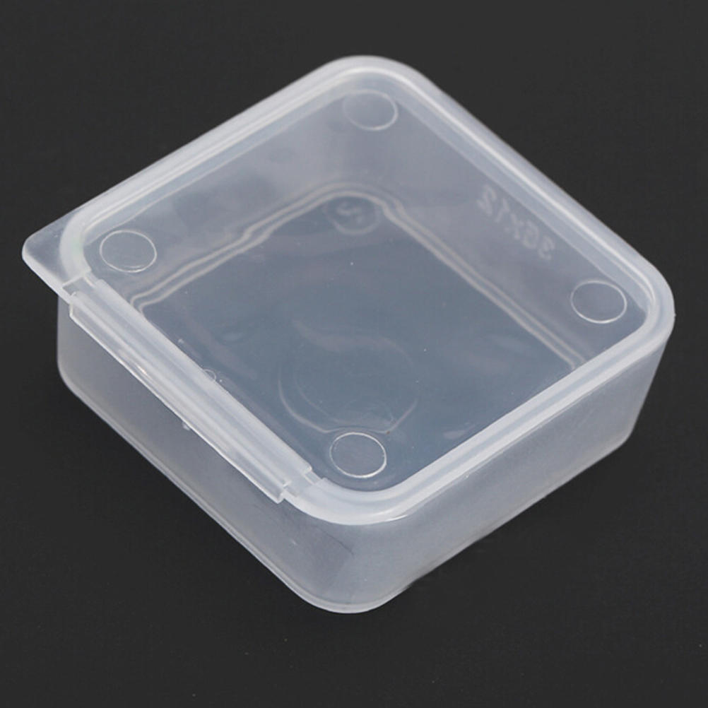 5Pcs Small Transparent Plastic Storage Box Clear Square Multipurpose Display Box