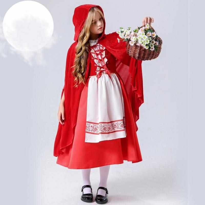Girls Adorable Red Fairy Tale Costume Featuring High Quality Polyester Fabric Comfort For