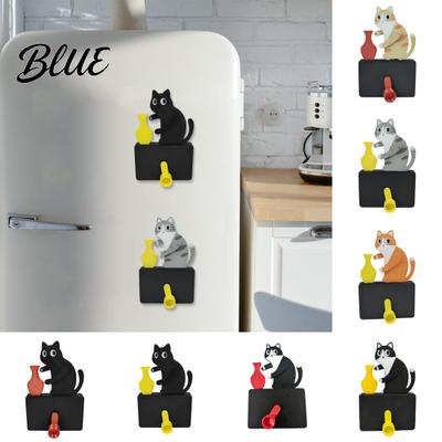 Kitchen Refrigerator Magnet Cat Pushing Vase Magnet 3D Printed Whiskers Holder Pet Memorial Keepsake Decoration Gift for Cats Lovers Fridge