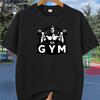 Men Black Cotton TShirt Gym Bodybuilding Fitness Casual Streetwear Style