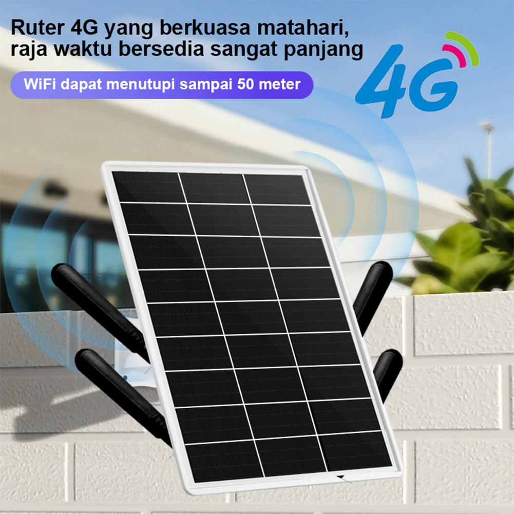 Solar Powered 4G LTE WiFi Router 15W 25600mAh 4G LTE Modem Router IP66 Waterproof WiFi Hotspot for Outdoor Security Camera Etc