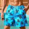 Чоловічі плавки-шорти Board Shorts з черепахами та морськими істотами, середньої посадки, вуличний стиль, гавайські, повсякденні