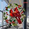 with Vibrant Red Cardinals and Berries Design, Four Seasons Decoration, Novelty Home Decor, Perfect Durable for Bedroom, Store, Office, Kitchen