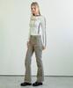 ETRE AU SOMMET Cargo Pintuck Bootcut Pants (Khaki)
