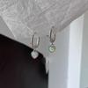 BF CLUB 925 Silver Earrings For Women Trendy Moonstone Heart Earring Jewelry Prevent Allergy Party Accessories