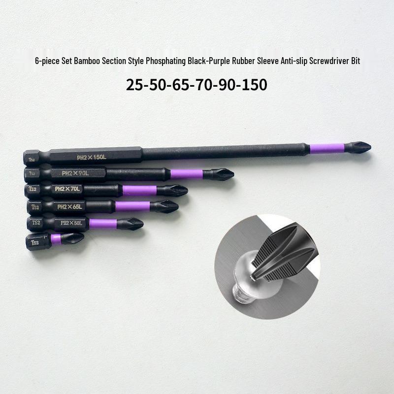 Shock-resistant Magnetic Phillips Screwdriver Bits with Anti-slip Teeth