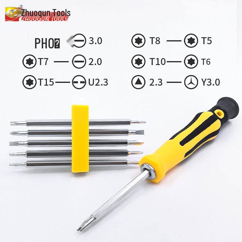 Compact 6-in-1 Screwdriver Set: Strong Magnetic YU Torx, Triangle, Odd-shaped, Multifunctional Household Tool