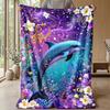 Underwater Dolphin Fantasy 1 Theme blanket Lightweight Warm Flannel Blanket Decorative Throw Blanket for Home Decoration