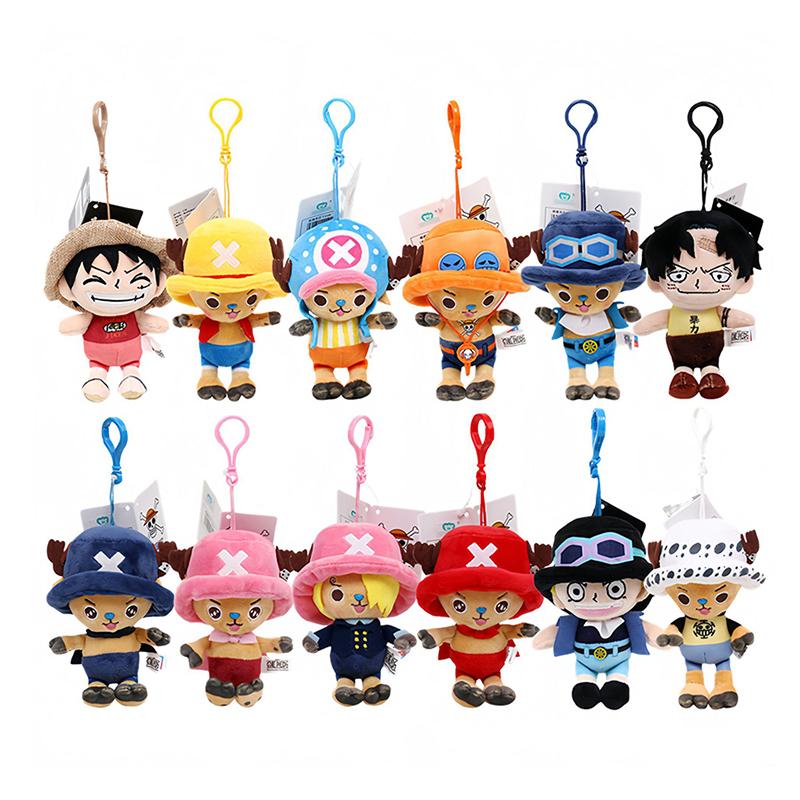 Plush Keychain Doll 12cm Luffy Tony Chopper Soft Stuffed Toy Backpack Ornaments Kawaii Plush Doll Pendant Best Gift