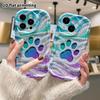 Phone Case: 2D Flat, Suitable for iPhone 18, 17, 16, 15, 14, 13, 12 Pro Cases, Phone Decorations, Glitter Cat Paw Prints, Halloween and Christmas Gift