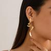 IngeSight.Z Fashion Irregular Metal Twisted Long Drop Earrings for Women Trending Geometric Gold Color Waves Earrings Jewelry