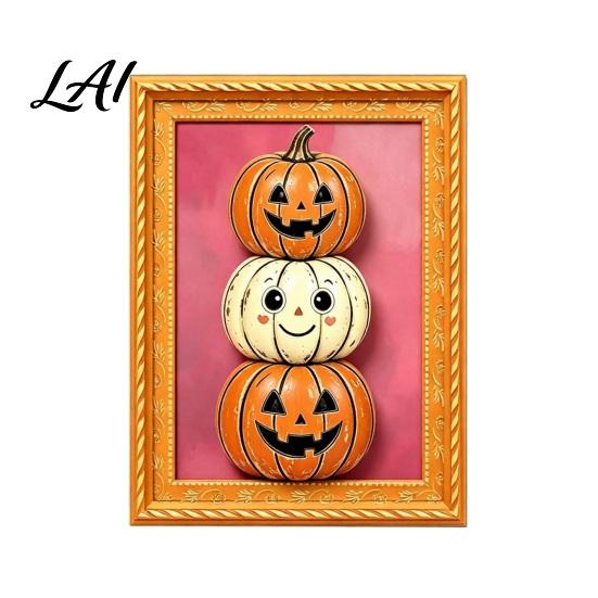 Halloween Party Supplies Pumpkin Frame Refrigerator Magnet Vintage Ghost Fridge Waterproof Magnets Whiteboard Decorative Magnet for Holiday Photo